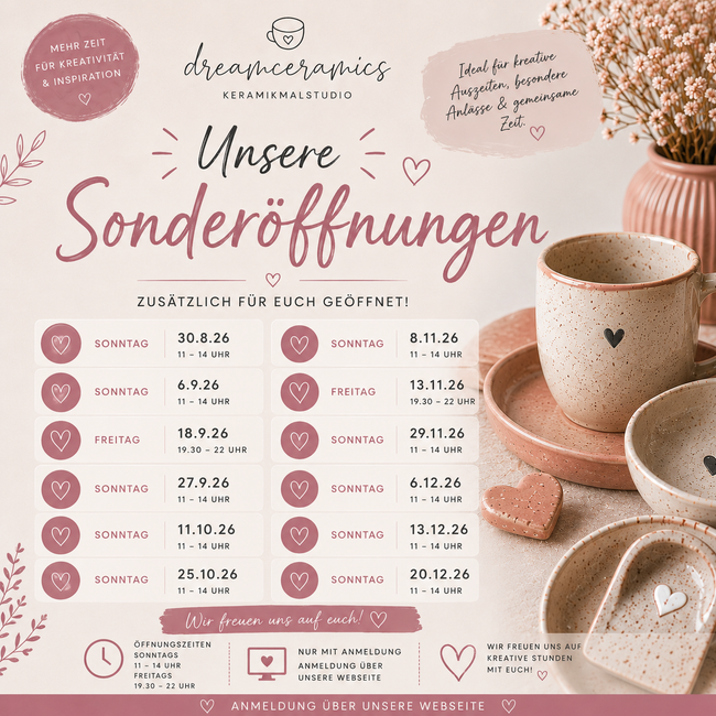 Eine Kreidetafel mit der Aufschrift „Sonderöffnungszeiten“