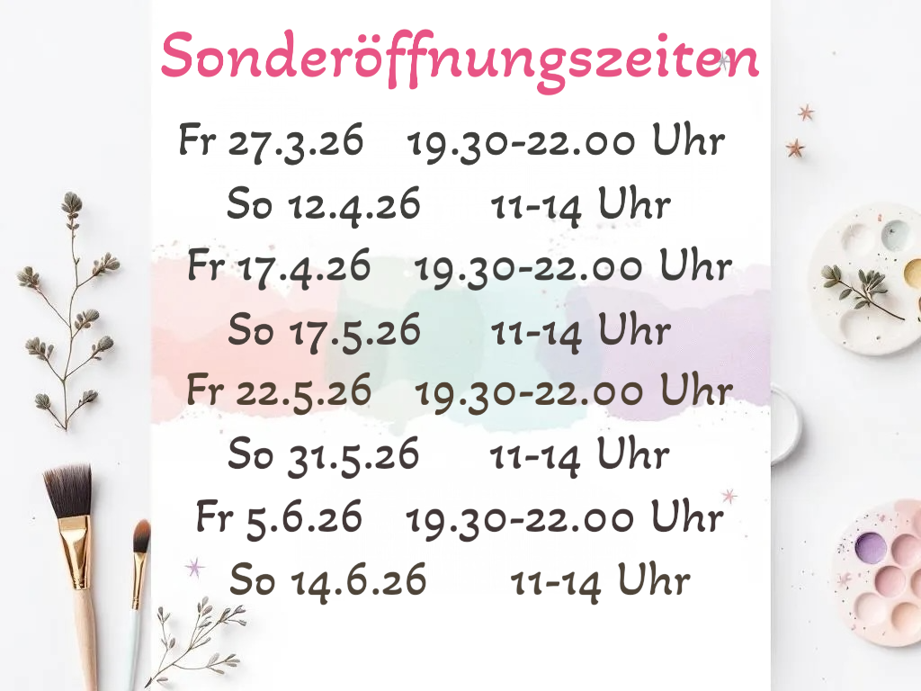 Eine Kreidetafel mit der Aufschrift „Sonderöffnungszeiten“