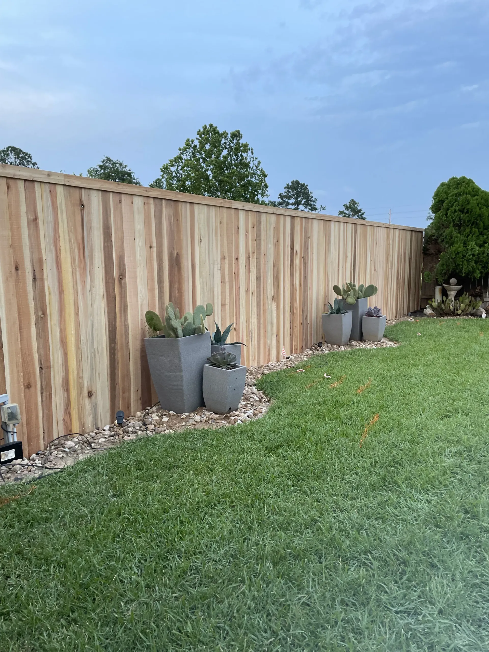Wood fence construction project by Ark Fence crew
