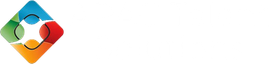 Logo of a stylized diamond with four people shapes of various colors connected.