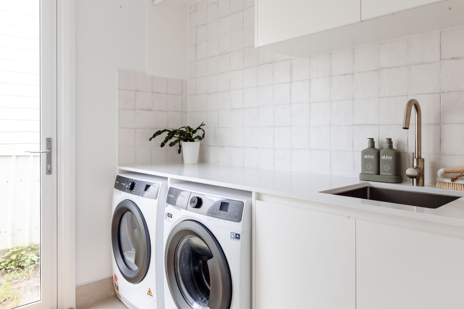 Two washing machines — Laundry Cabinets in Port Macquarie, NSW