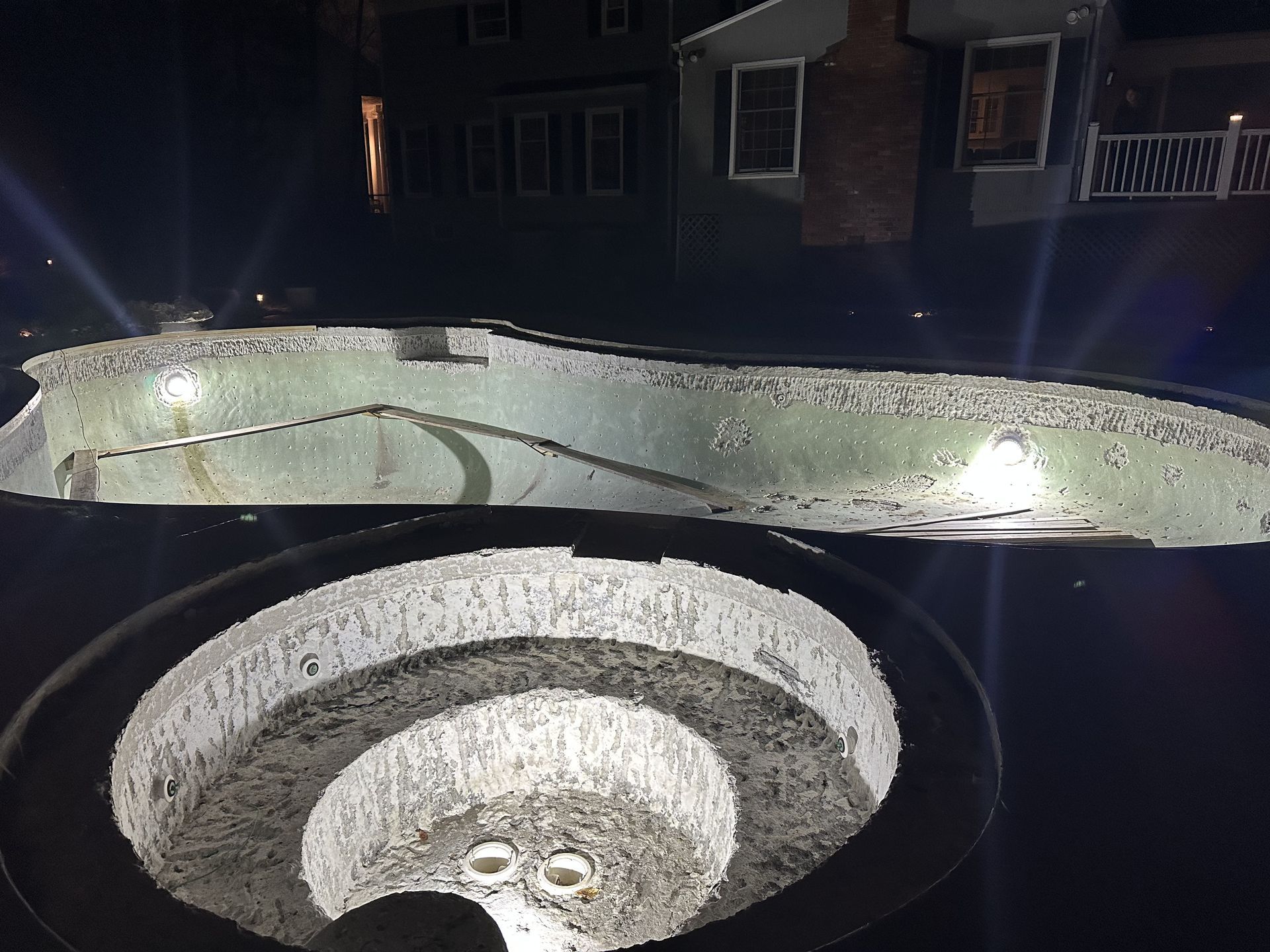 A pool light installation