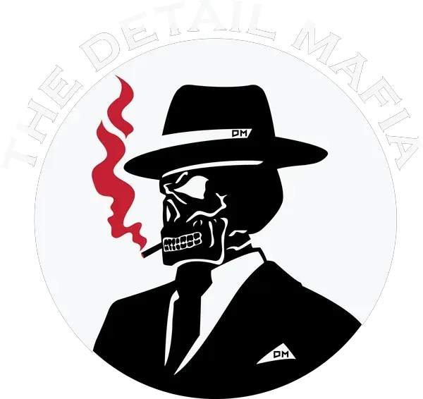Logo of a skull in a fedora smoking a cigarette, labeled “The Detail Mafia”.