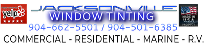 A logo for jacksonville window tinting is shown