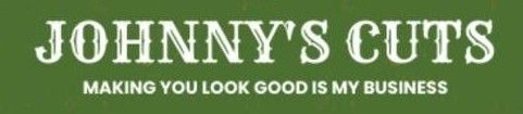 Johnny's Cuts logo with white text on a green background. Reads, 