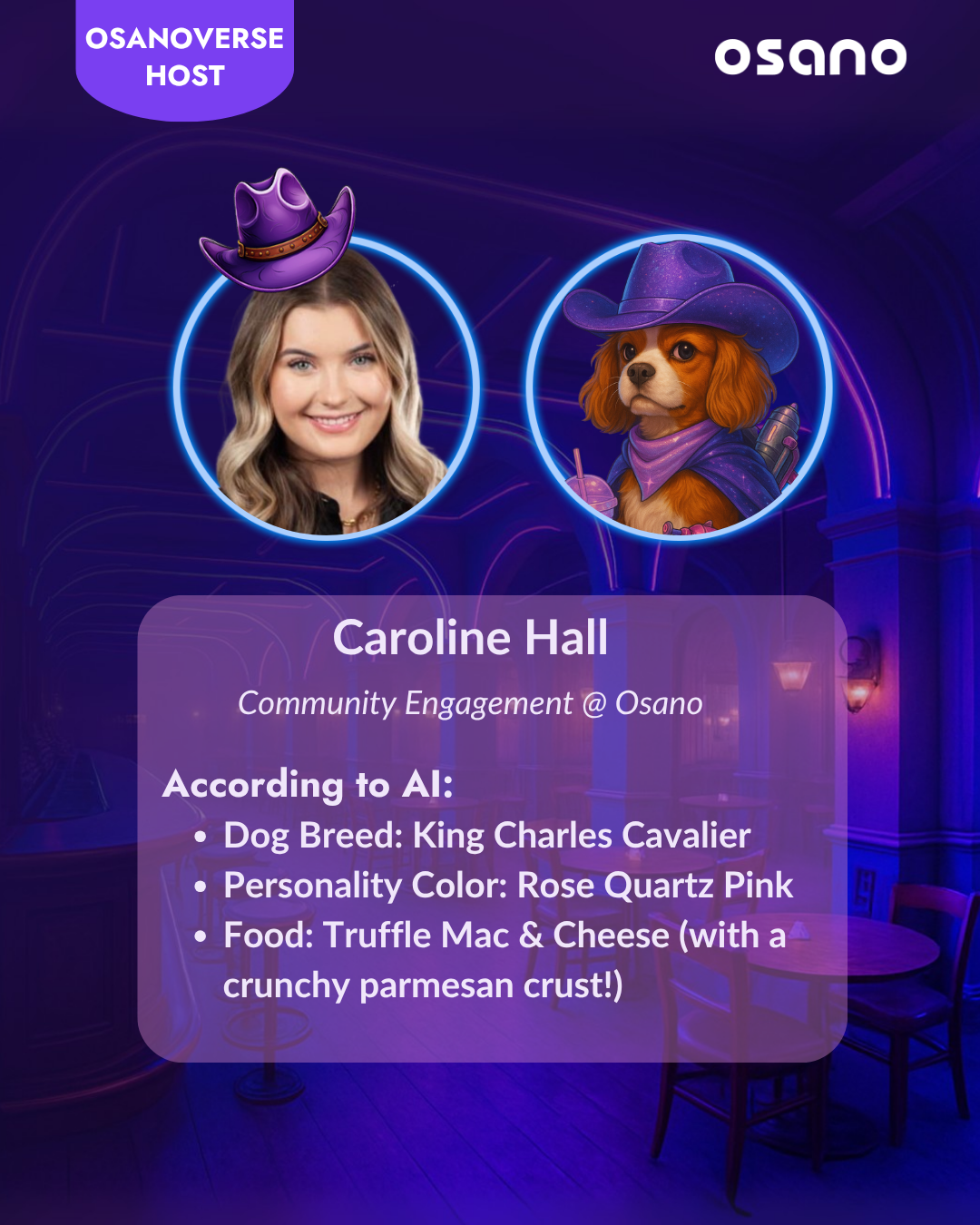 Promotional graphic for Osano featuring Caroline Hall.