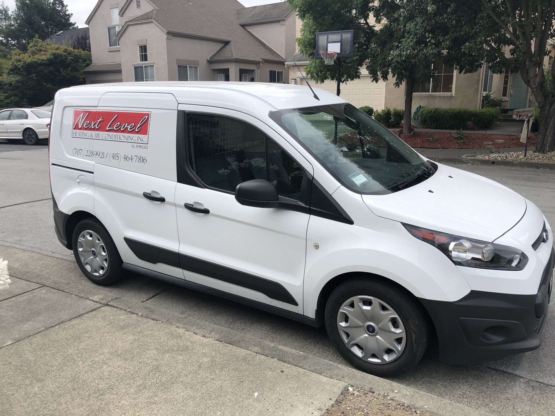 Next Level HVAC van parked in Santa Rosa