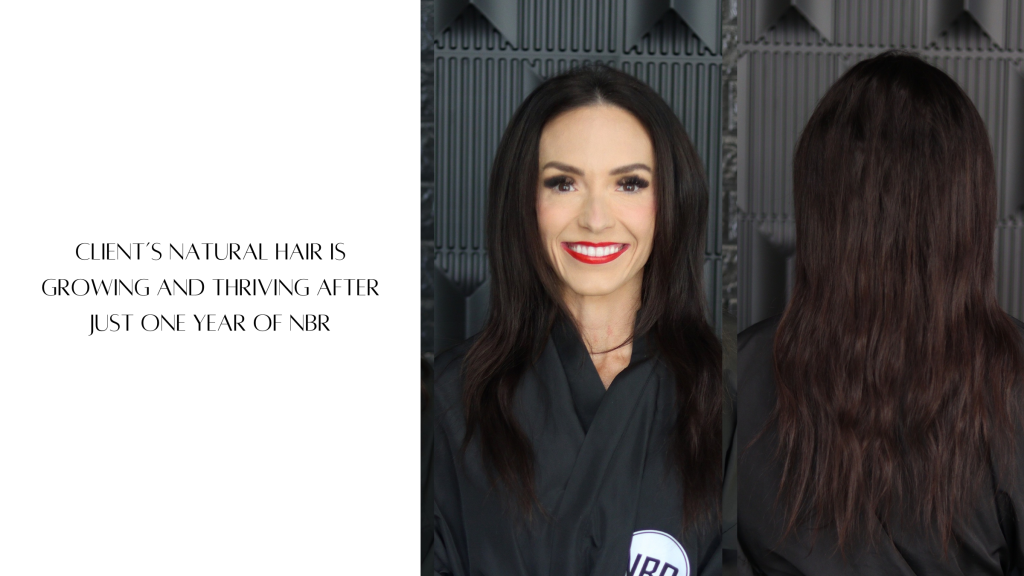 A woman with long dark hair is smiling and wearing a black robe.