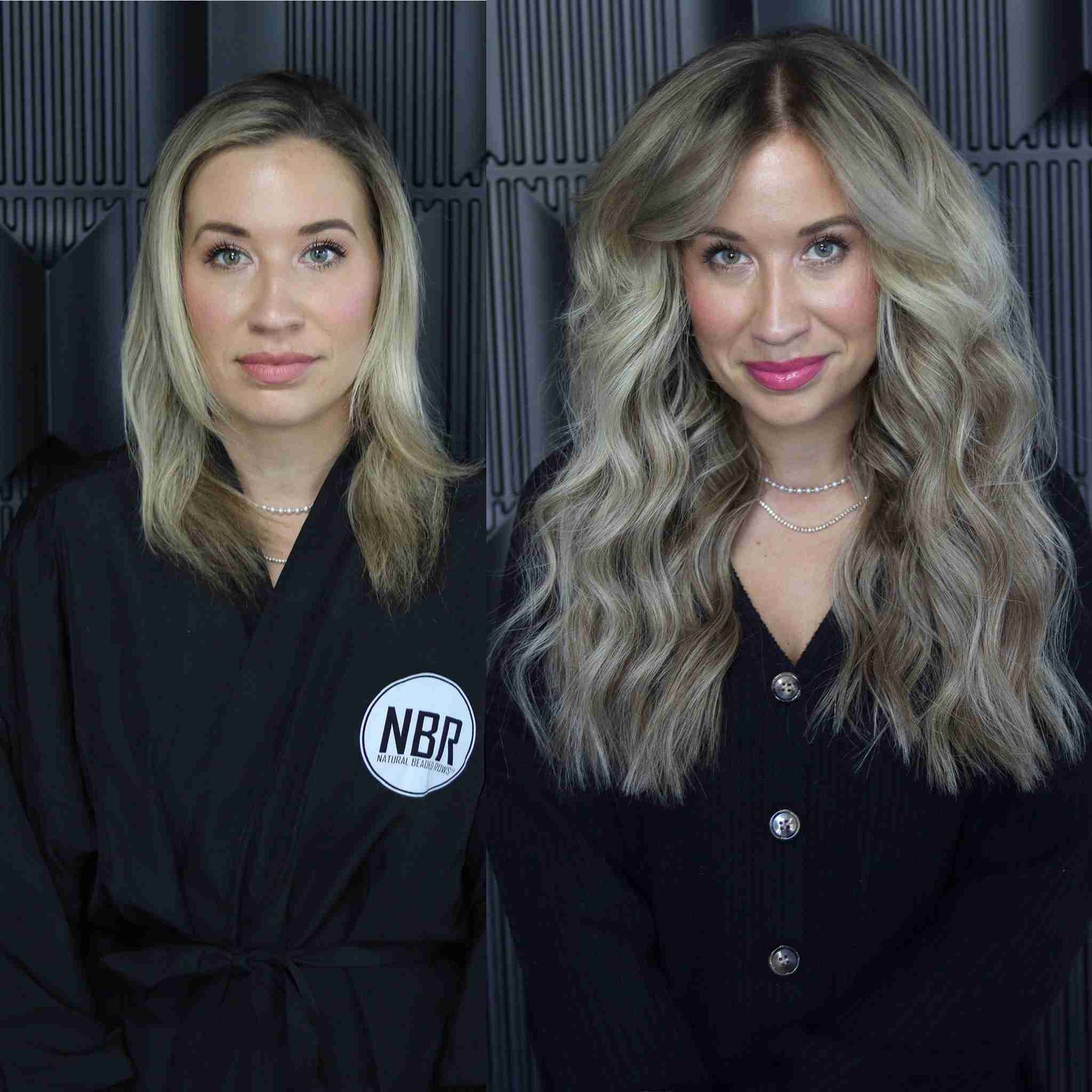Two women are standing next to each other wearing black robes.