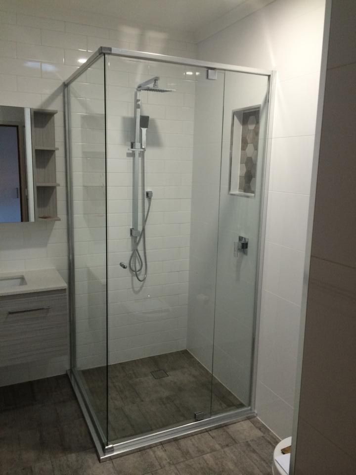 A Bathroom with A Shower Stall — Distinctive Glass & Aluminium in Port Kembla, NSW