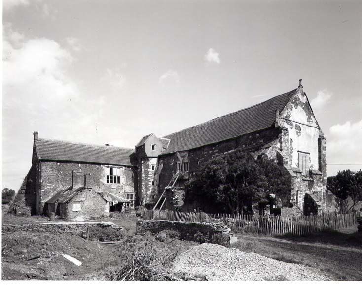 A black and white photo of Acton Court