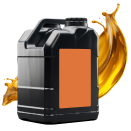 A gallon of oil with a splash of oil coming out of it. | Brakes For Less