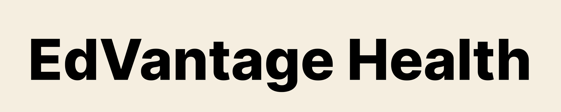 EdVantage Health logo, black text on cream background.