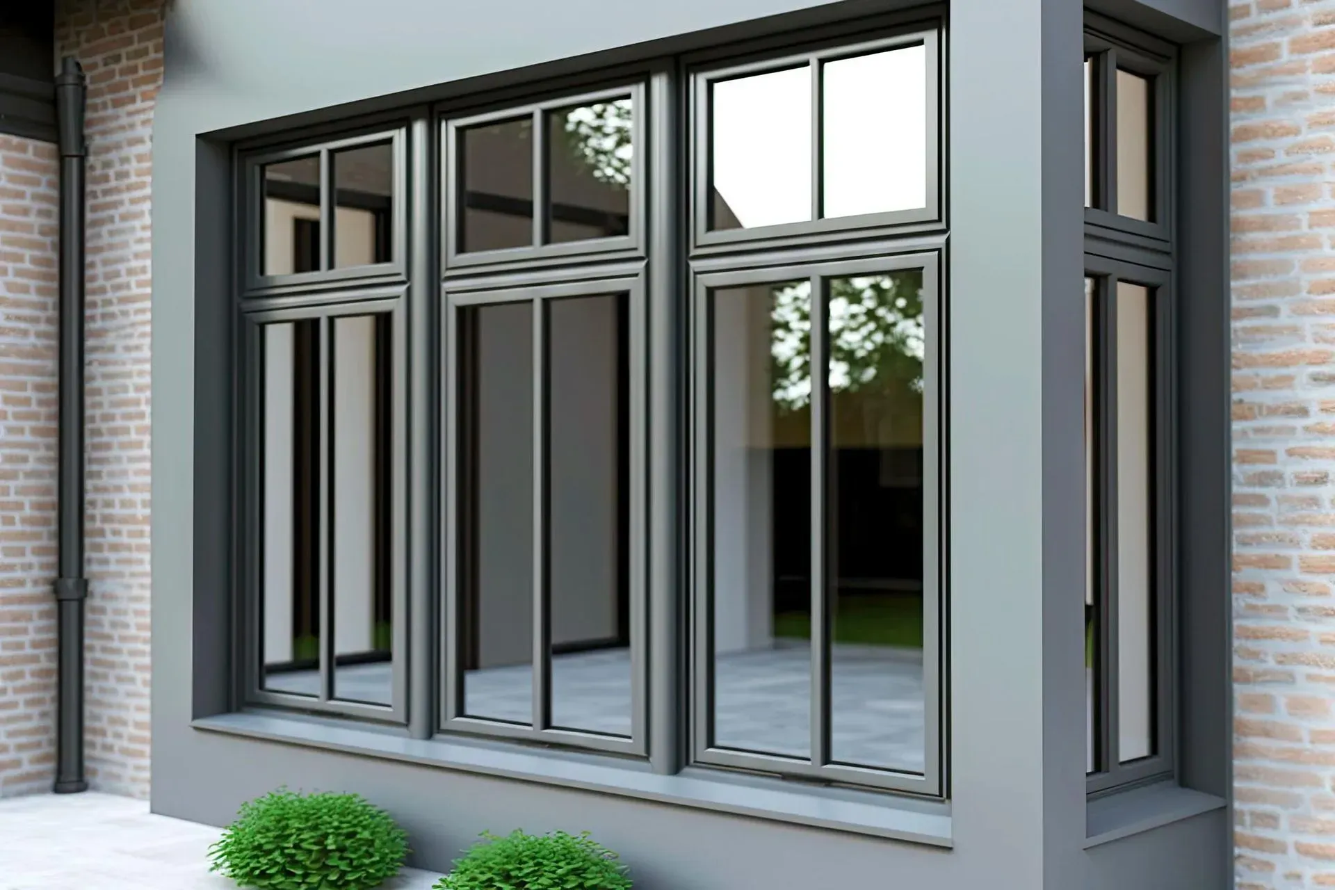 Picture of a slimline frame on a modern window. Picture of a slimline frame on a modern window.