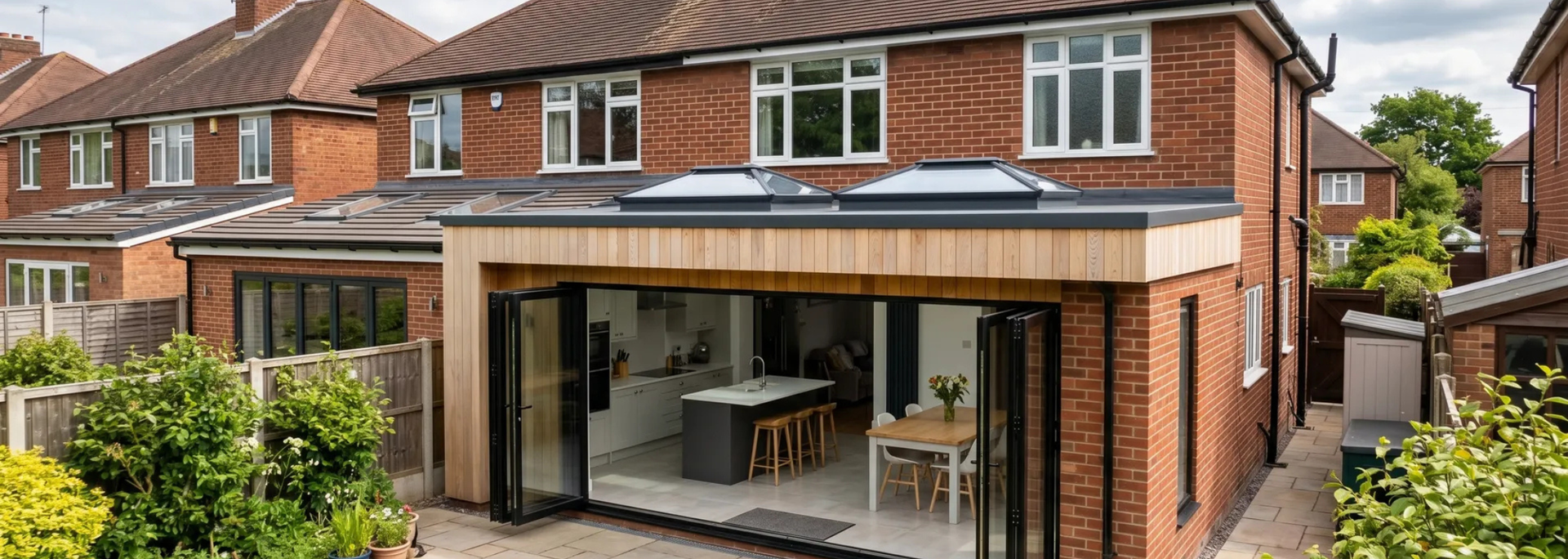Picture of Bifold doors on a modern house. Picture of Bifold doors on a modern house.