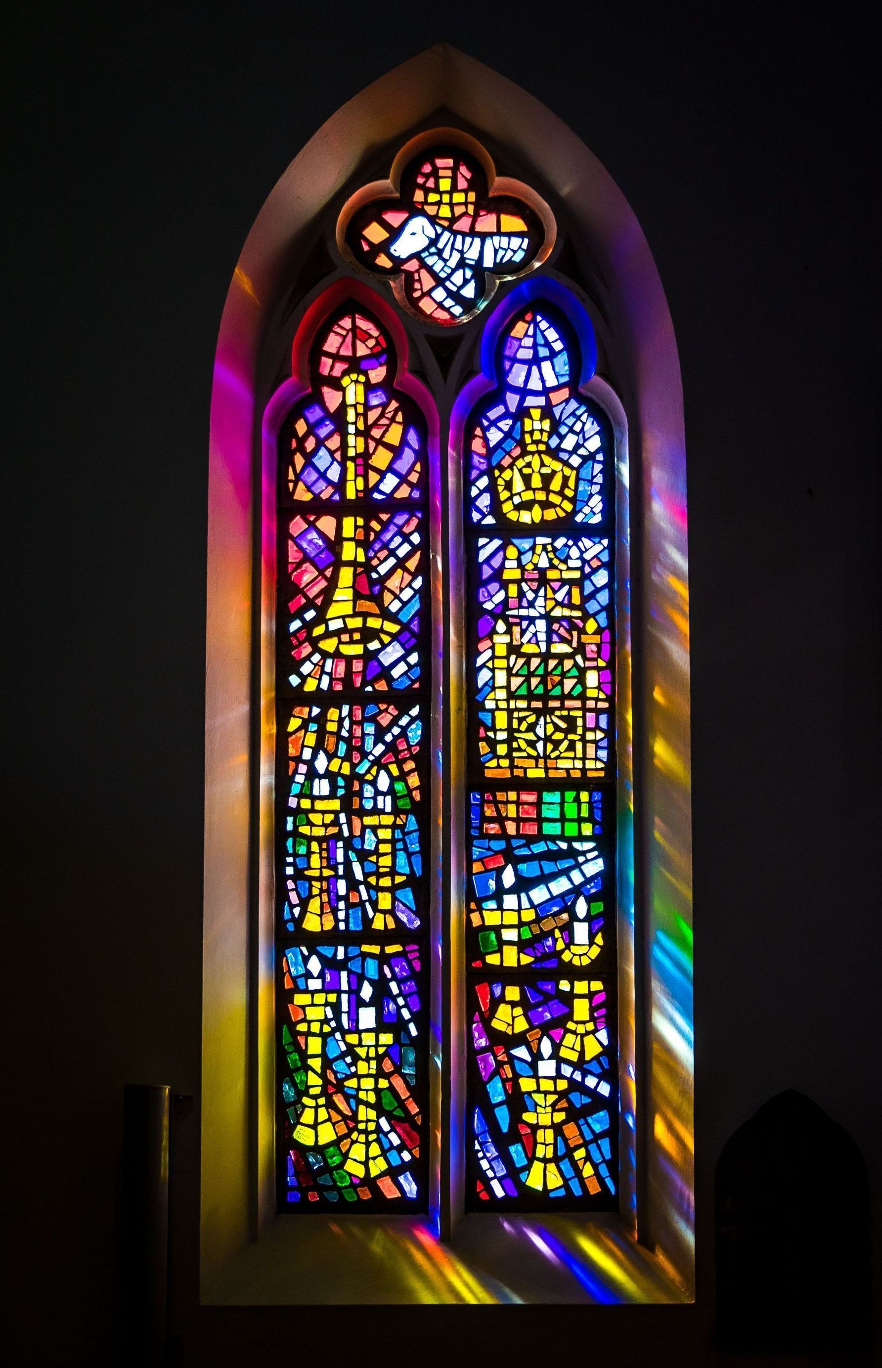 stained glass window in a church