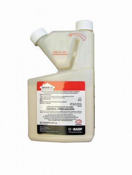 A white bottle with a red label that says ' basf ' on it