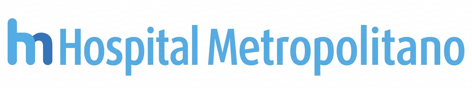 Logotipo del Hospital Metropolitano en texto azul y gris