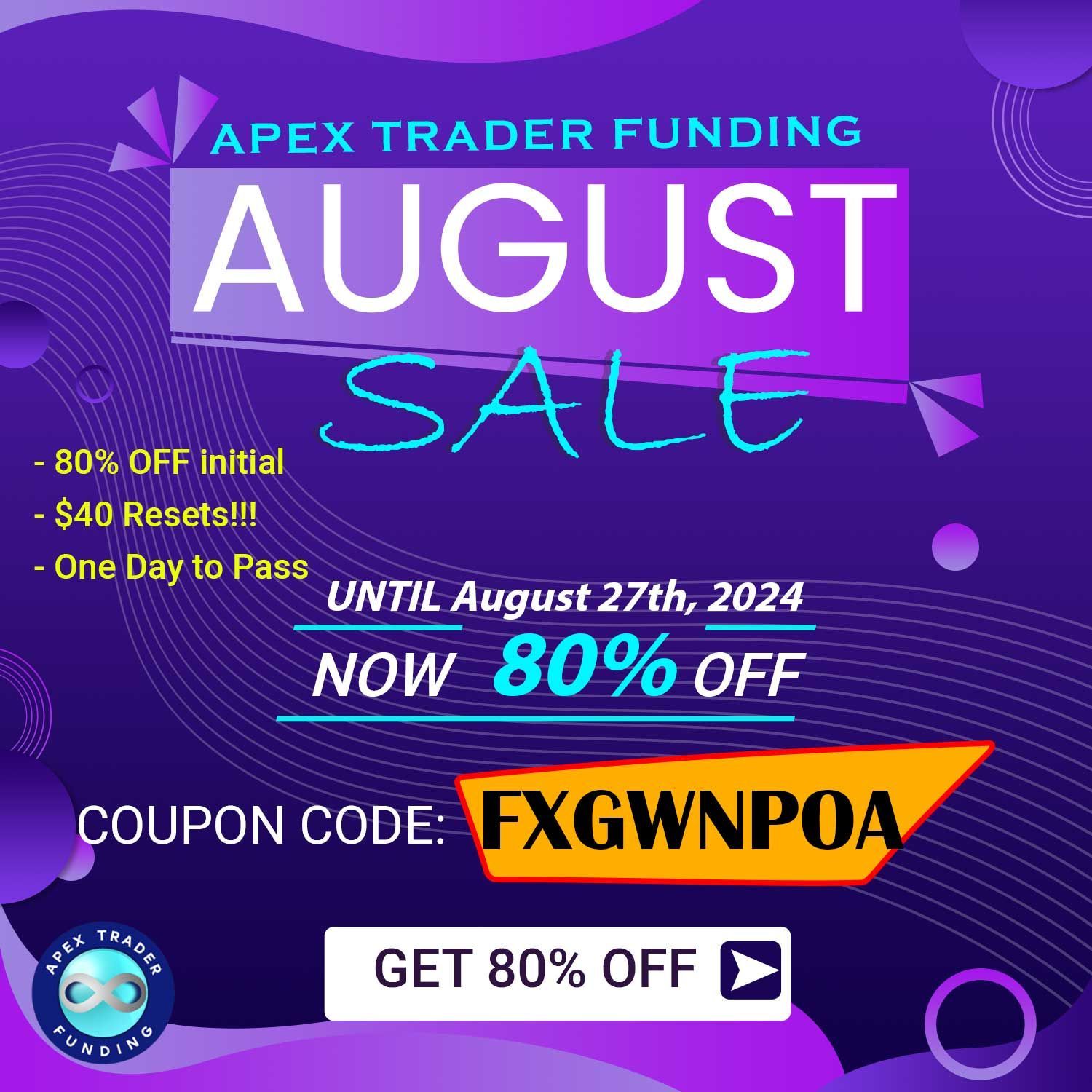 Apex Trader Funding August 2024 promo code