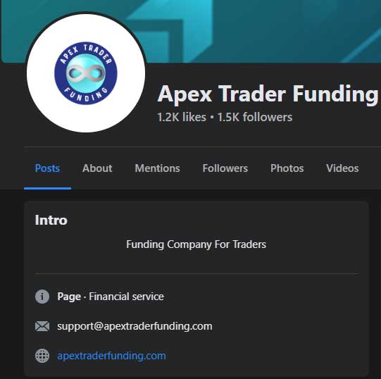apex trader funding facebook account