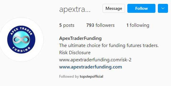 apex trader funding instagram account
