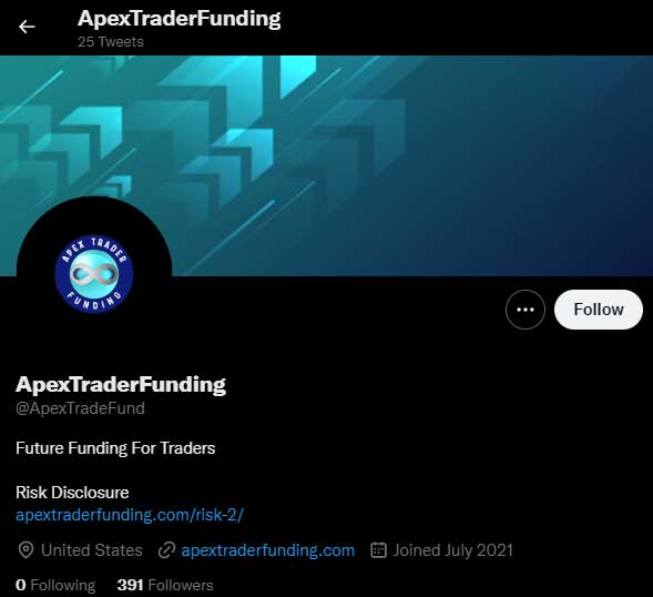 apex trader funding twitter account