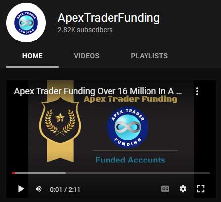 apex trader funding youtube channel