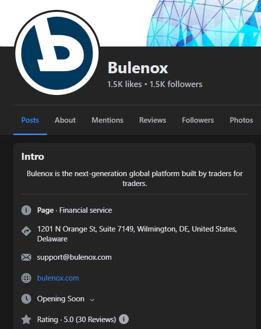bulenox facebook account