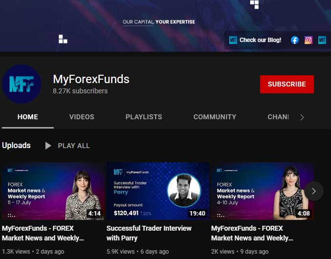 myforexfunds youtube page