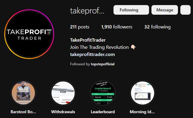 take profit trader instagram account
