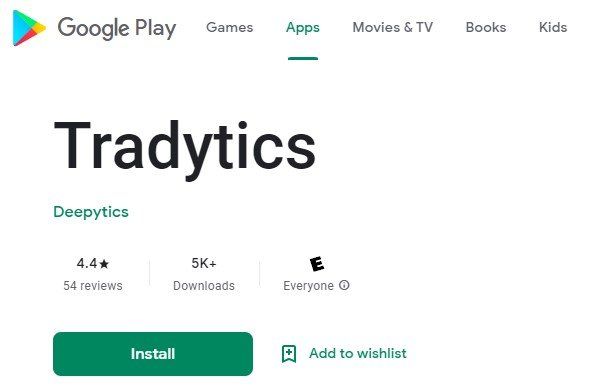 tradytics Google Play reviews