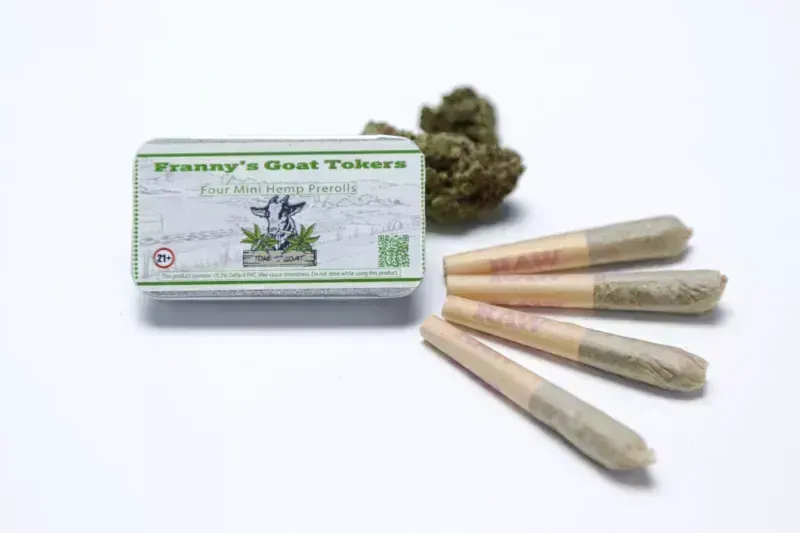 Box of pre-rolled joints labeled 