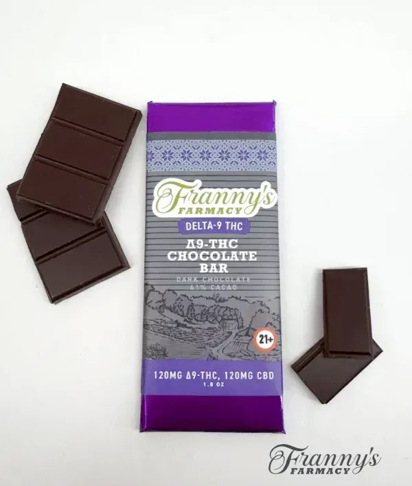 Franny's Farmacy delta-9 thc dark chocolate bar