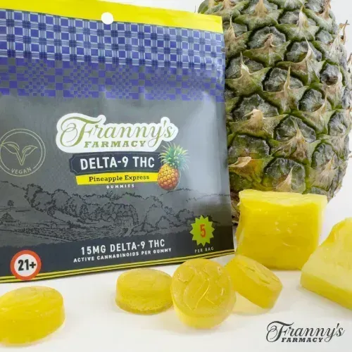 Franny's Farmacy Delta-9 thc pineapple express vegan gummies