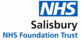 NHS Salisbury NHS Foundation Trust logo. Blue NHS box with black text underneath.