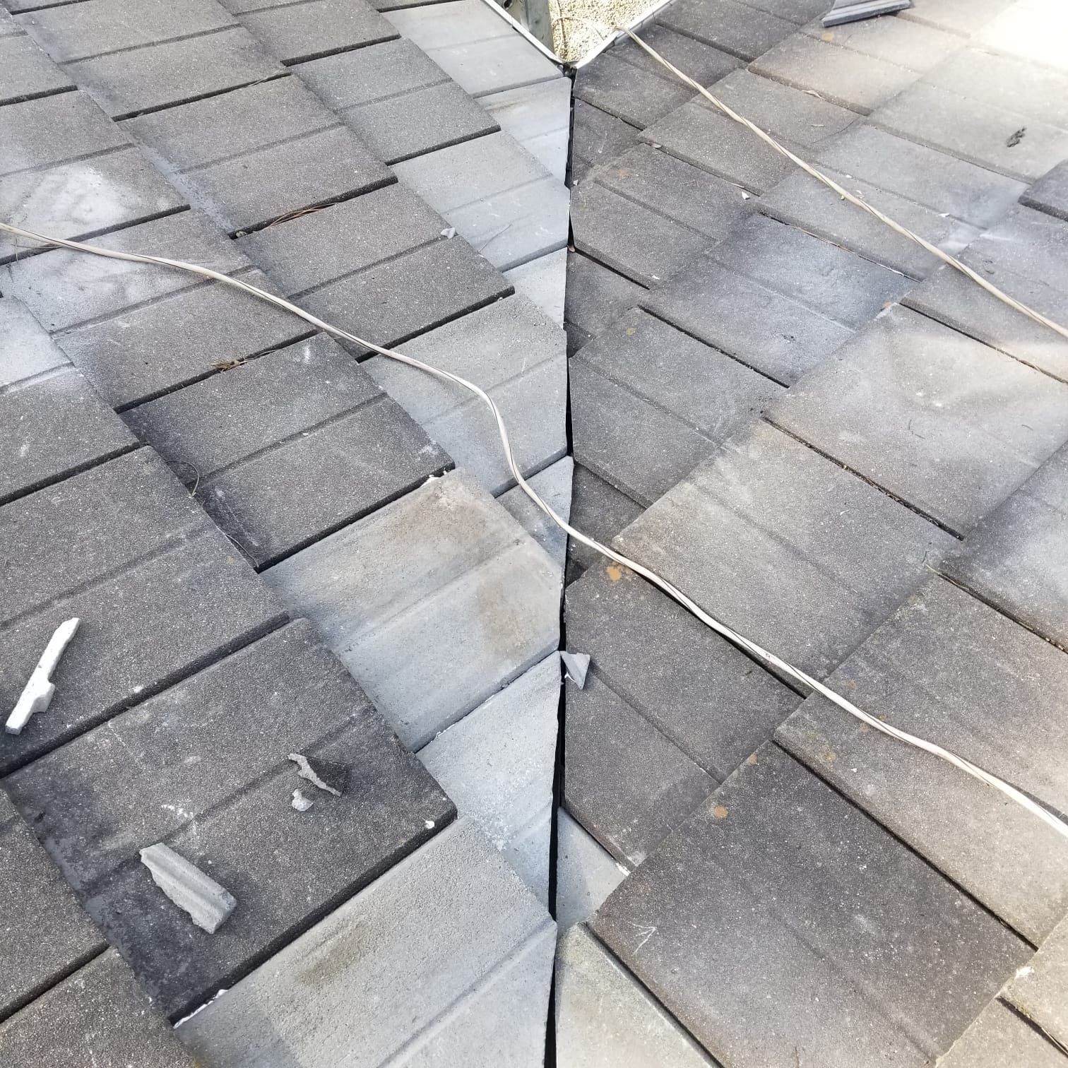 A roof with a lot of tiles on it.