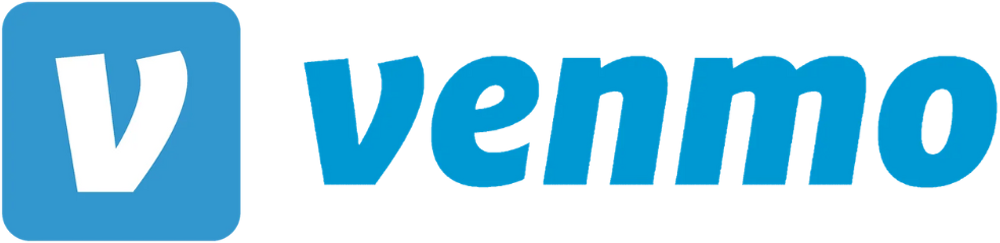 Venmo logo: Blue square with white