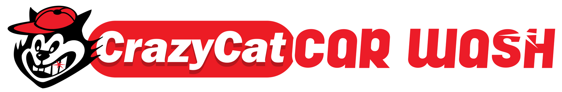 horizontal CrazyCat Car Wash logo