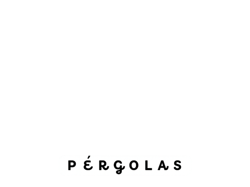 Texto “Pérgolas” en fuente estilizada y lúdica.