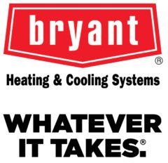 The logo for bryant heating and cooling systems says whatever it takes.