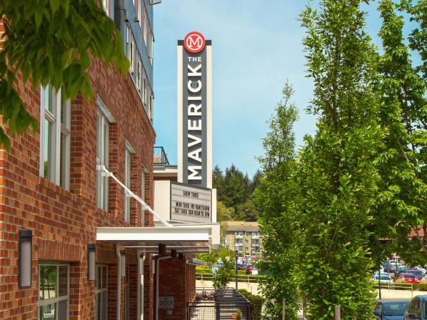 Community sign at The Maverick in Burien, WA.