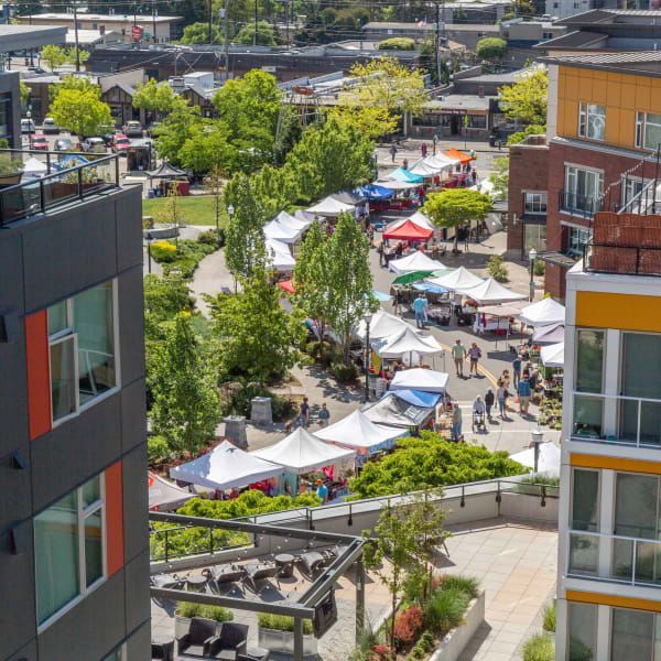 Aerial view at The Maverick in Burien, WA.
