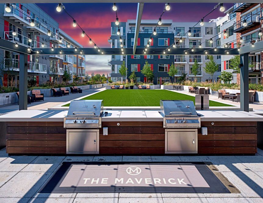 BBQ grills at The Maverick in Burien, WA.