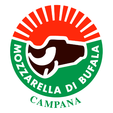 A logo for mozzarella di bufala campana with a bull on it