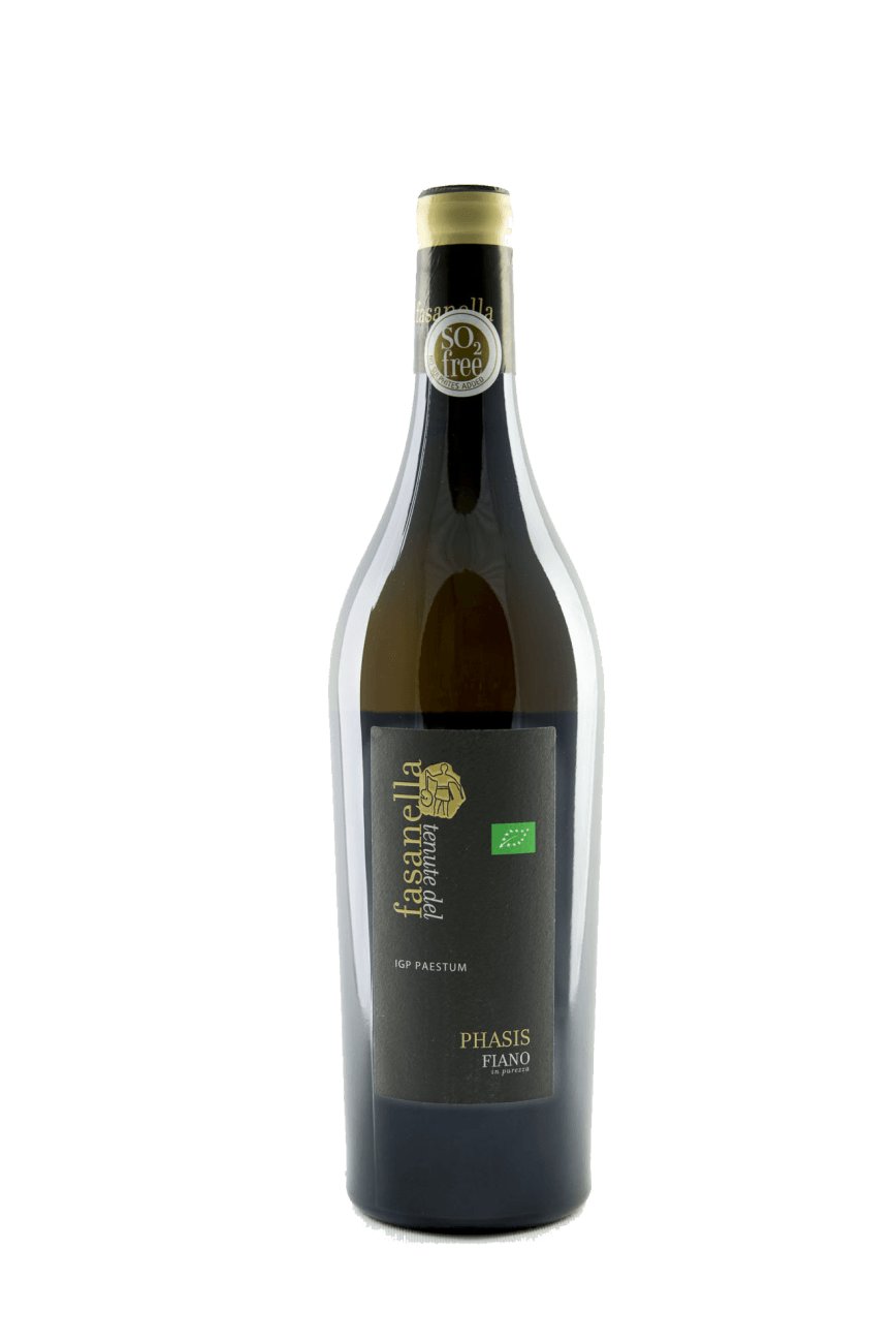 Una bottiglia di vino con un'etichetta nera su sfondo bianco.