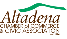 The logo for the altadena chamber of commerce and civic association