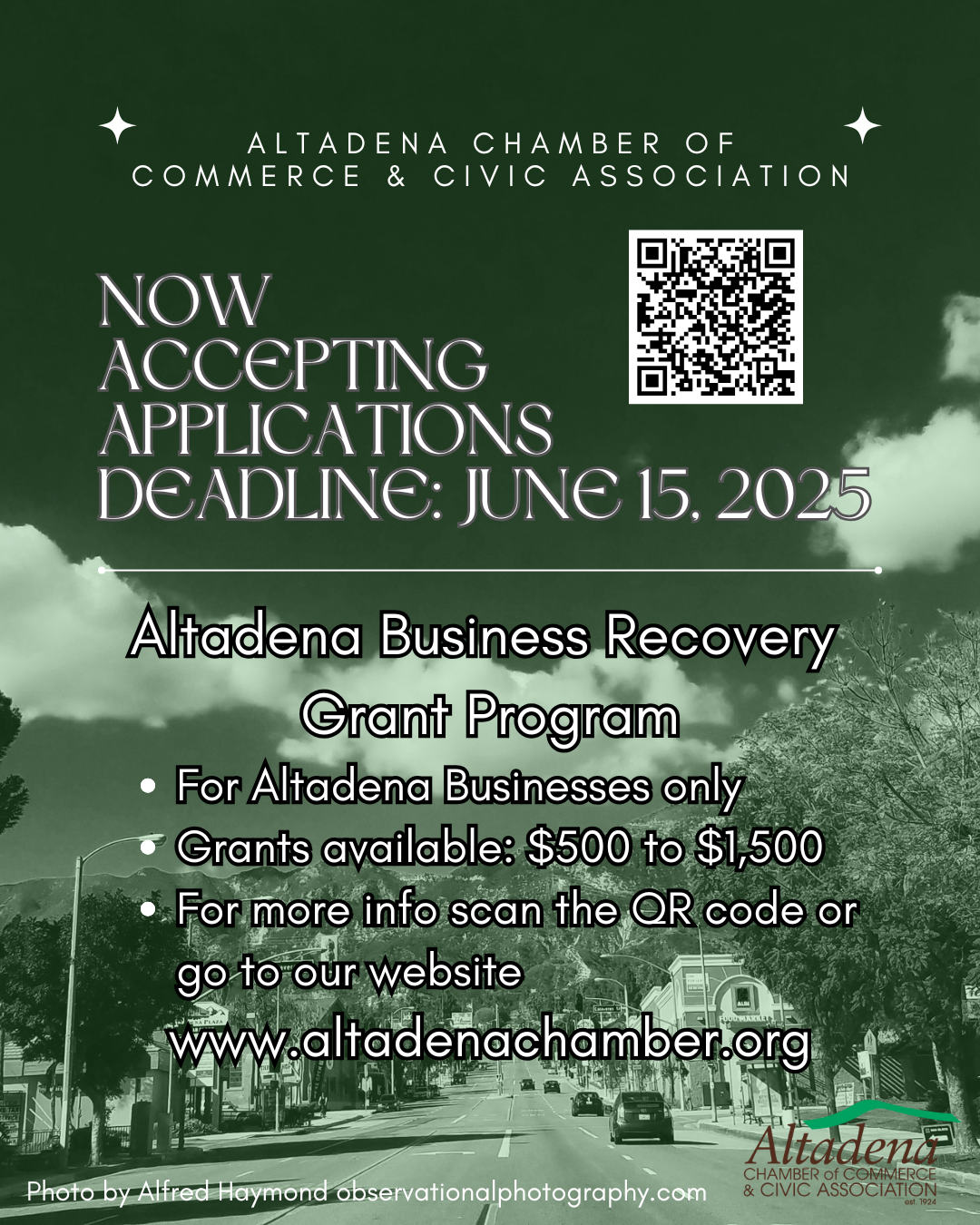 A flyer for spectrum and the altadena chamber of commerce & civic association for a very special small business month celebration.