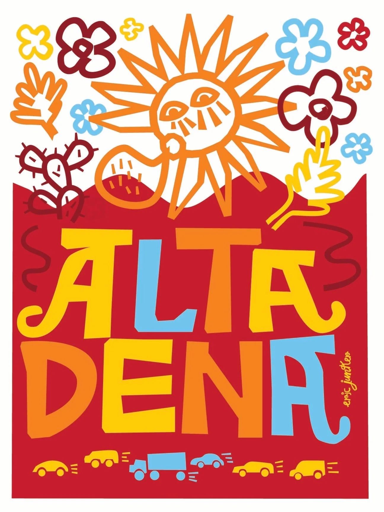 A red and yellow sign that says alta dena