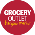 A red circle with the words `` grocery outlet bargain market '' written on it.