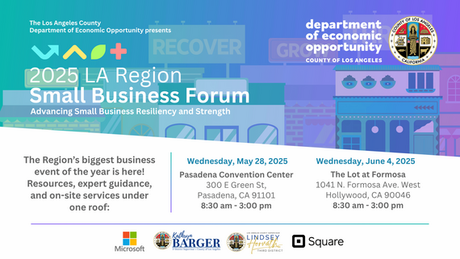 A poster for the 2025 la region small business forum
